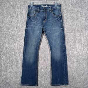 Wrangler Retro Slim Boot Mens 30x30 Blue Denim Western Rodeo Cowboy